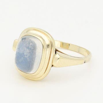 Bague - 14 carats Or jaune - pierre de lune