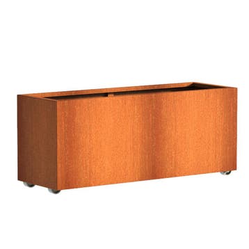 Cortenstaal plantenbak 150x50x60cm - Met wielen, 100 cm of meer, Nieuw, Metaal, 60 cm of meer