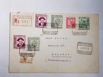 Andorre 1948 - Enveloppe dAdministrateur de poste Espagnole
