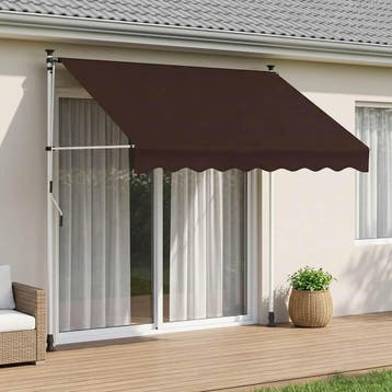 vidaXL Handmatig uitschuifbare luifel Bruin 100 cm, Verzenden, Nieuw