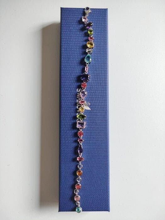 Swarovski - Beeldje - Swarovski multicolour crystal bracelet, Antiek en Kunst, Curiosa en Brocante