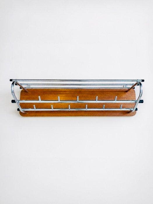 Porte-manteau - Bois, Chromé(e) - Ambiance du milieu du, Antiquités & Art, Art | Objets design