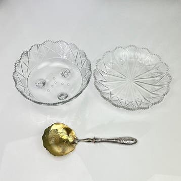 Fan and star cut pattern - Serveergerei (3) - .800 zilver -