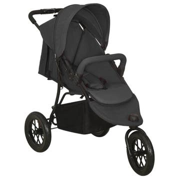 vidaXL Kinderwagen staal antracietkleurig, Kinderen en Baby's, Verzenden, Nieuw