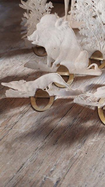 Kerstdecoratie Antiek Dresder Pappe Papiemache (10) - Karton, Nieuw