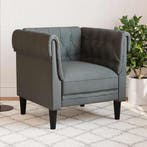 vidaXL Fauteuil Chesterfield-stijl stof donkergrijs, Verzenden