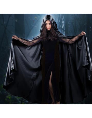 zwarte satijnen luxe cape, Ophalen of Verzenden, Nieuw