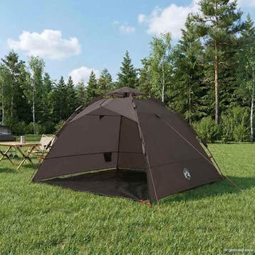vidaXL Tent 4-persoons snelontgrendeling bruin, Verzenden, Nieuw