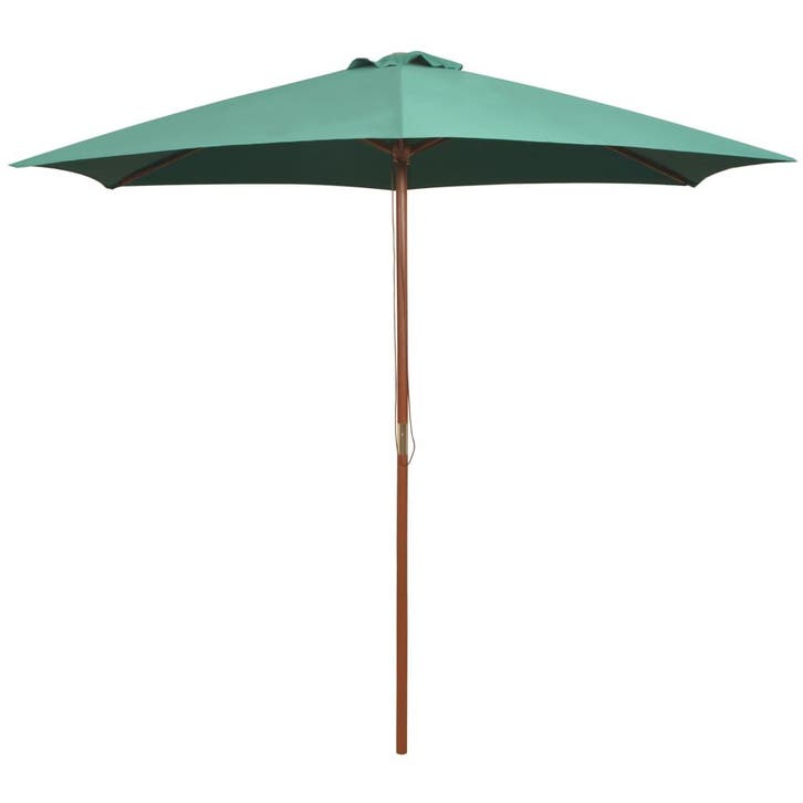 vidaXL Parasol 270x270 cm houten paal groen, Jardin & Terrasse, Parasols, Envoi