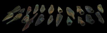 IJzertijd collectie van oude bronzen pijlpunten (Zonder, Antiek en Kunst