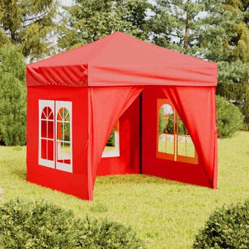 vidaXL Partytent inklapbaar met zijwanden 2x2 m rood, Tuin en Terras, Verzenden, Nieuw