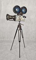 sculptuur, Cámara de video de chatarra - 54 cm - Staal -