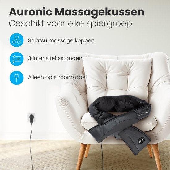 2dekans | Auronic Shiatsu Massagekussen - Elektrisch, Sport en Fitness, Massageproducten, Ophalen of Verzenden