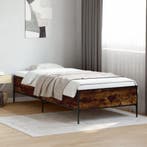 vidaXL Bedframe bewerkt hout en metaal gerookt eikenkleurig, Verzenden