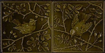Jugendstil Tegel (2) - Vogels - Minton China works - Art
