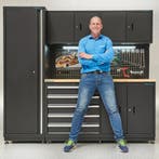 Datona Werkbank garage 160 cm met zijkast - Datona - Mat, Ophalen of Verzenden