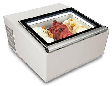 Tafelmodel Schepijsvitrine Wit Opent Aan De Bedieningszijde, Verzenden