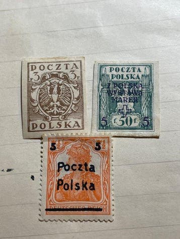 Polen 1919/1920 - Polen rond 1919 (periode van de eerste, Gestempeld
