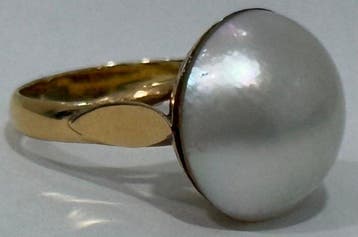 Ring - 18 karaat Geel goud Parel, Nieuw