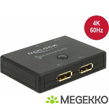 Delock 18750 DisplayPort 2 - 1 Switch bidirectioneel 4K 60, Verzenden, Nieuw