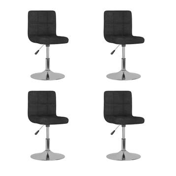 vidaXL Eetkamerstoelen 4 st draaibaar stof zwart, Verzenden, Nieuw
