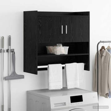 vidaXL Wandplank Muurmontage Zwart eiken 80 x 36 x 80 cm, Verzenden
