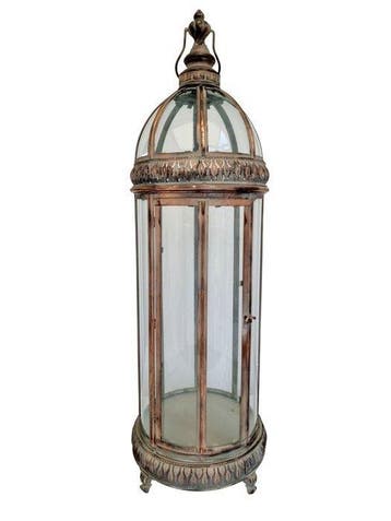 Lantaarn - Brons, Metaal, Glas - XL - 90 cm - Lantaarn -