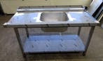RVS Wastafel, Spoeltafel met 1 wasbak, B140 x D75 x H83cm
