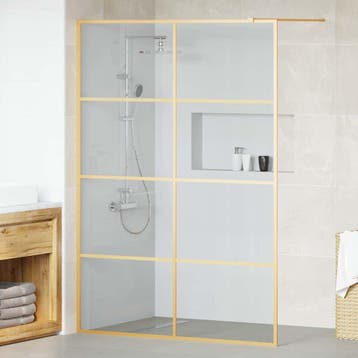 vidaXL Inloopdouchewand Goud 140 x 195 cm gehard glas, Verzenden, Nieuw