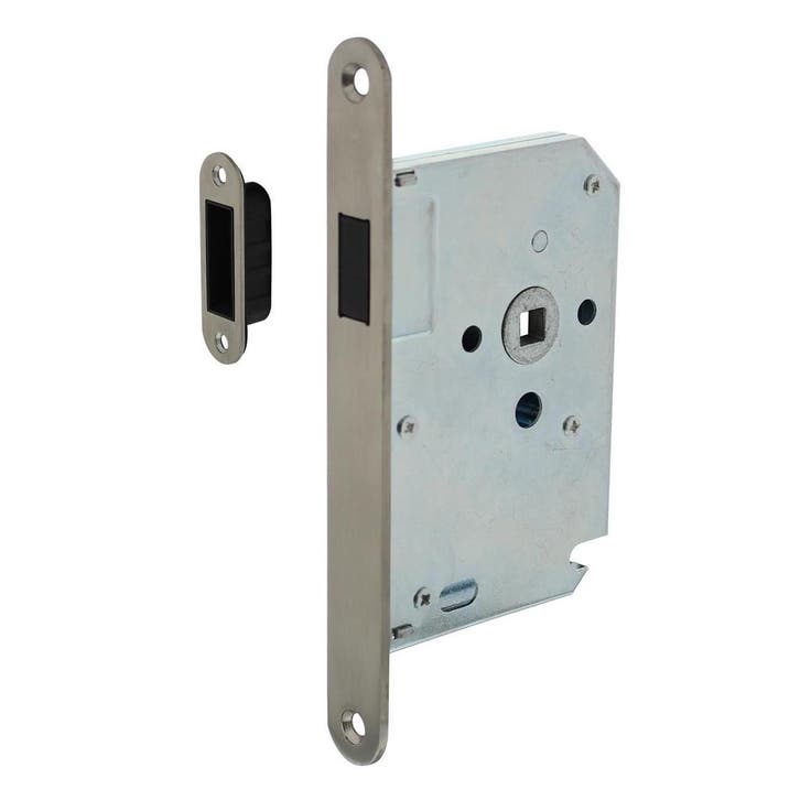 Woningbouw magneet loopslot geborsteld RVS - voor binnendeur, Doe-het-zelf en Bouw, Hang- en Sluitwerk, Slot, Nieuw, Ophalen of Verzenden