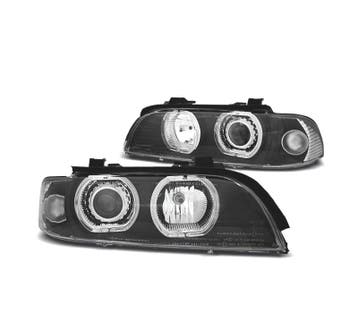 PHARES BMW E39 95-00 ANGEL EYES LED FOND NOIR, Verzenden