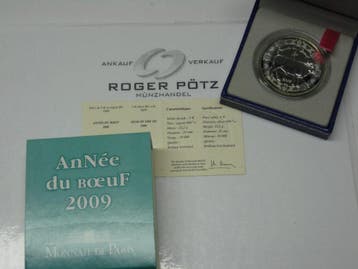 Frankreich 5 Euro 2009 Jahr des Ochsen zilver st zilver, Verzenden