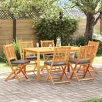 vidaXL Vouwstoel 6 pcs Grijs 49 x 57,5 x 92cm Massief, Tuin en Terras, Verzenden, Nieuw