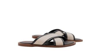 ISAIA NAPOLI - 9 UK - 43 IT - Sandal Shoes Canvas Leather, Nieuw