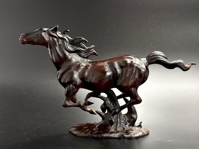Galloping Horse - sculptuur IJzer, Hoogte: 21, Antiek en Kunst, Antiek | Overige Antiek