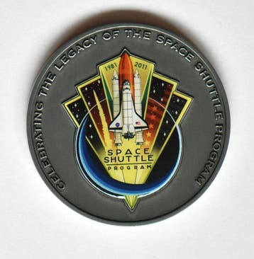 Medaille medaillon metaal gevlogen tijdens Space