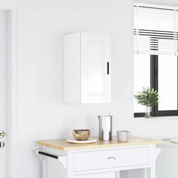 vidaXL Keukenbovenkast Porto bewerkt hout hoogglans wit, Verzenden