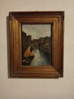 Scuola italiana (XX), firmato A. Catti - Canale veneziano, Antiek en Kunst