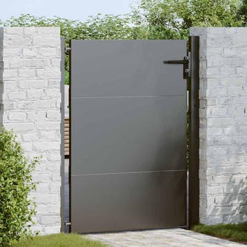 vidaXL Tuinpoort met slot Zwart 105 x 130 cm Gepoedercoat, Verzenden
