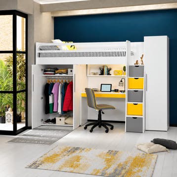 Almila Neo Complete Kinderkamer Set Hoogslaper met Bureau en, Nieuw