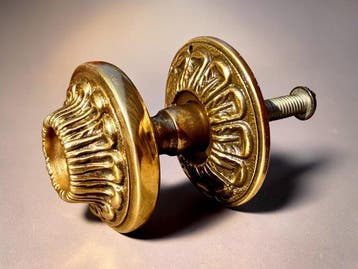 Art Deco Deurklink - 1920-1930 - Massieve messing deurknop