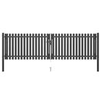vidaXL Tuinhekpoort staal 400x75 cm antraciet, Tuin en Terras, Verzenden, Nieuw