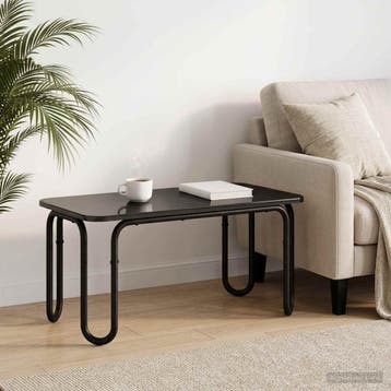 vidaXL Salontafel Zwart 79,5 x 40 x 36 cm Bewerkt hout, Huis en Inrichting, Verzenden, Nieuw