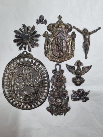 Antiek Relikwie (6) - Wit metaal - 1900-1910 - Religieuze
