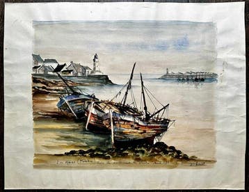 Jean Amiot (1920) - Paysage de bord de mer - Morbihan,