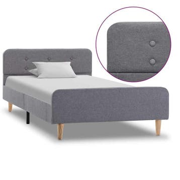 vidaXL Bedframe stof lichtgrijs 100x200 cm, Verzenden, Nieuw