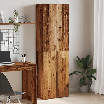 vidaXL Hoge kast 60x32x190 cm bewerkt hout oud houtkleurig, Verzenden, Nieuw