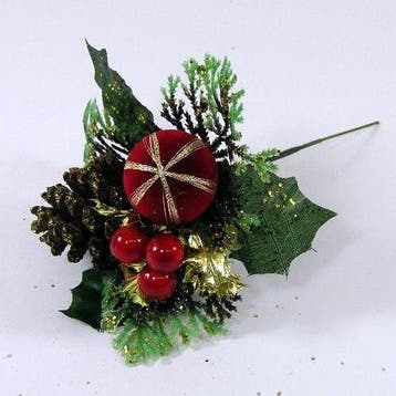 Kerstbijsteker Rood Goud Bal Dennenappel Besjes doos