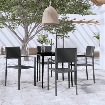 vidaXL 5-delige Tuinset zwart, Verzenden, Tuinset