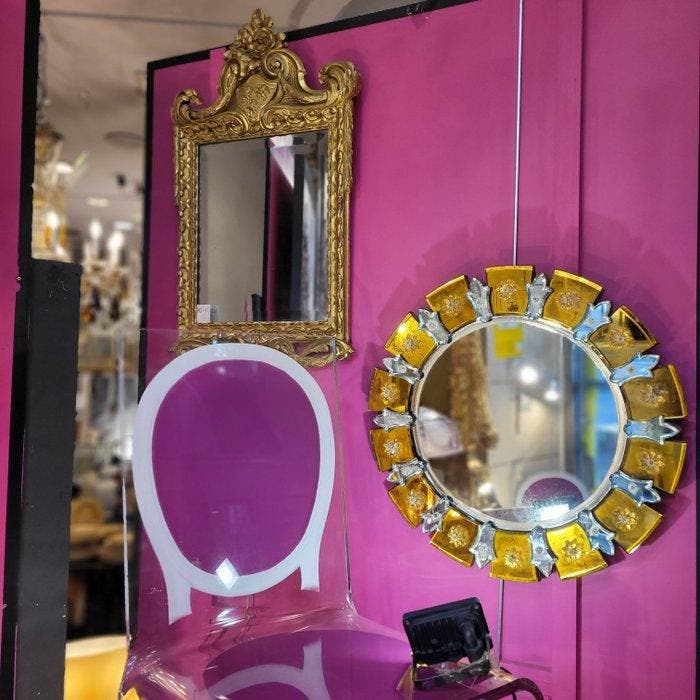 Murano - Wandspiegel - spiegel, Kristal, Antiek en Kunst, Curiosa en Brocante